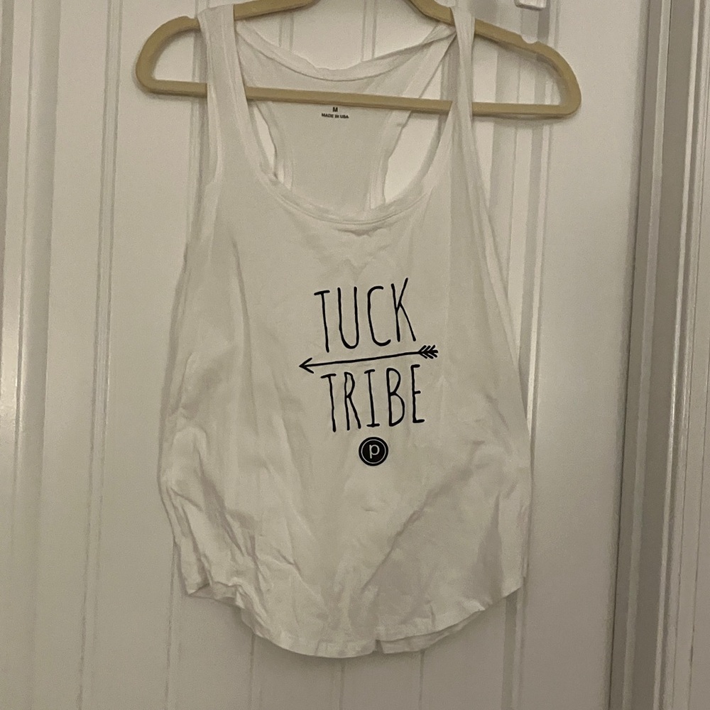 Pure Barre White 'Tuck Tribe' Tank Top